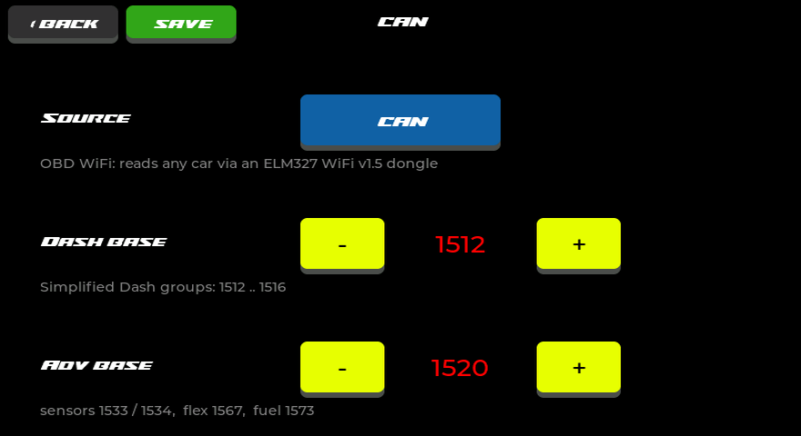 CAN configuration