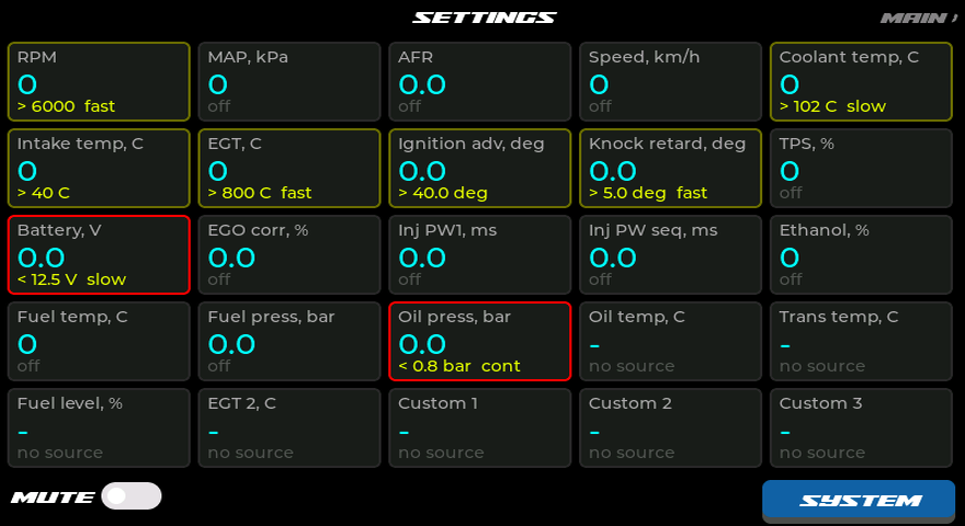 Settings